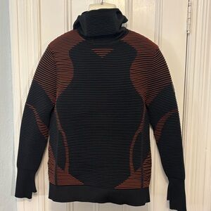 Under Armour UA Intelliknit Balaclava Hoodie 1354398 Black Orange Size L